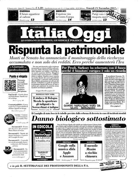 Italia oggi : quotidiano di economia finanza e politica